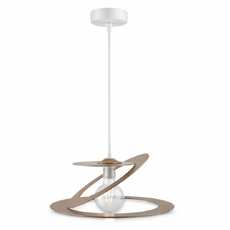 Lampadario Sospensione Metallo Taglio Laser 40 cm 1 luce E27 Tortora