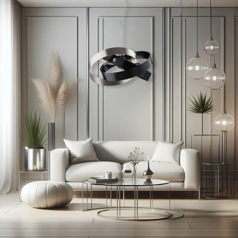 Lampadario Sospensione Metallo Verniciato Elvis 3 Luci E27 Nero/Cromo Moderno
