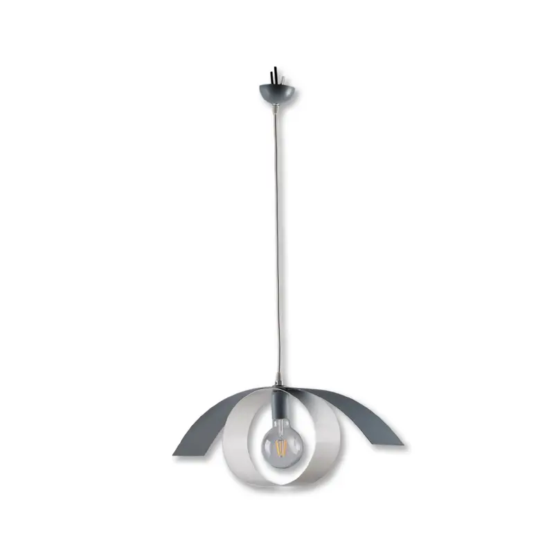 Lampadario Sospensione Metallo Verniciato Gegge 1 luce E27 Bianco/Grigio