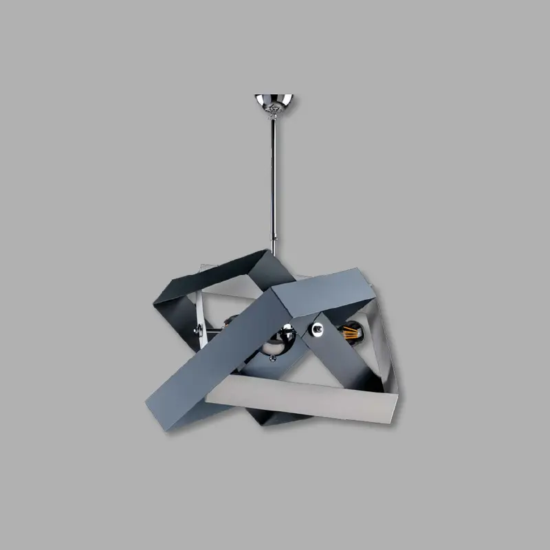 Lampadario Sospensione Metallo verniciato Molly 3 Luci E27 Bianco/Grigio