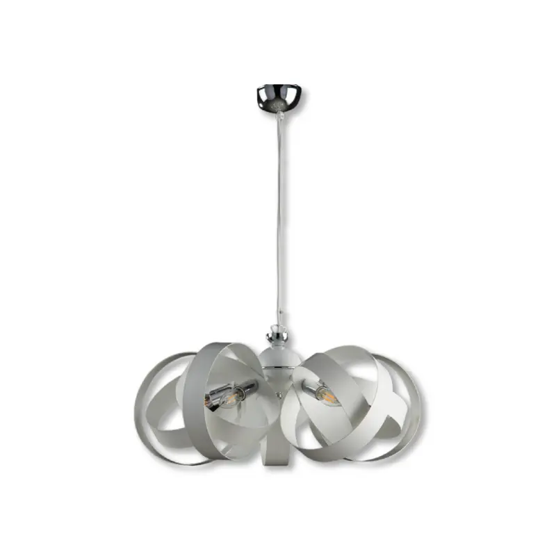 Lampadario Sospensione Metallo Verniciato Valeria 5 luci E14 Bianco