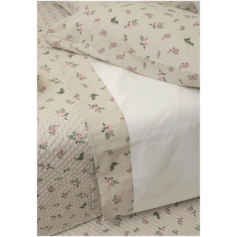 L'Atelier 17 Completo Letto matrimoniale lenzuola in cotone + 2 federe "Fiore di Primavera" 2 varianti