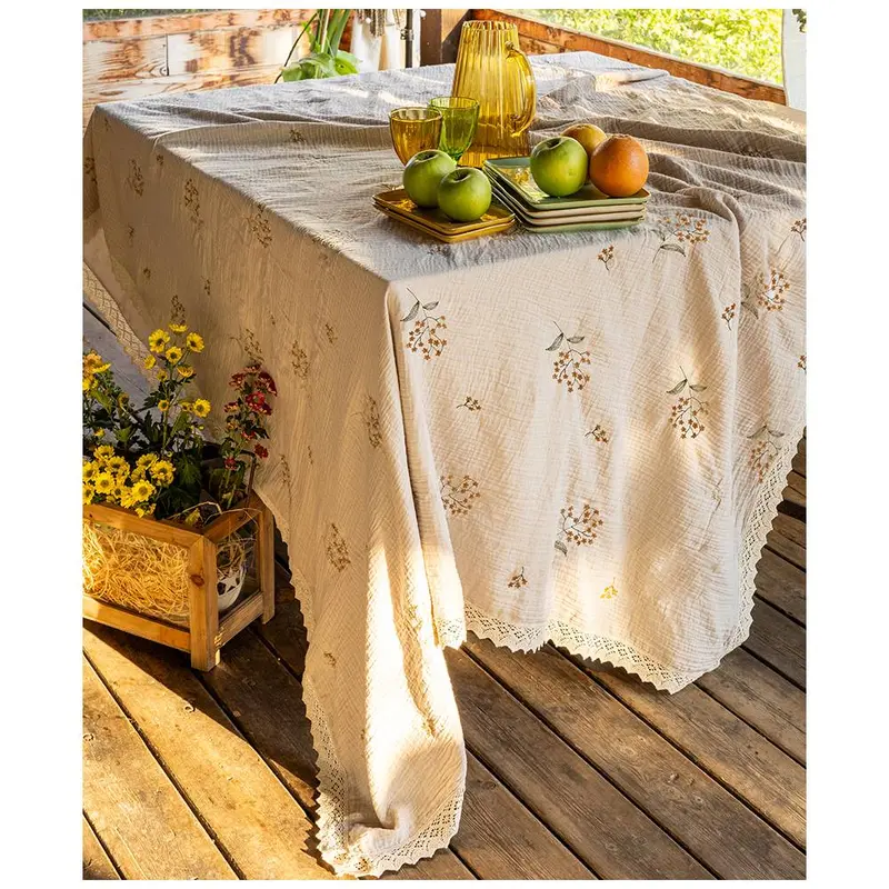 L'Atelier 17 Tovaglia in cotone con ricami "Minuetto" 155x270 cm 3 varianti(1pz)