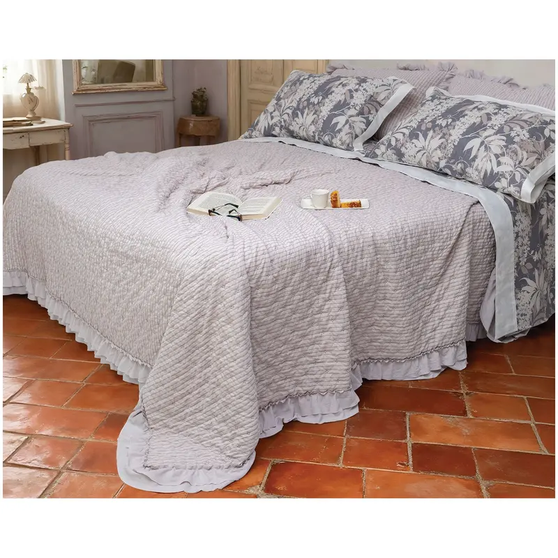 L'Atelier 17 Trapunta matrimoniale primaverile doppia gala+ 2 federe "Nuvoletta" 260x260 cm 3 varianti(1 unità)