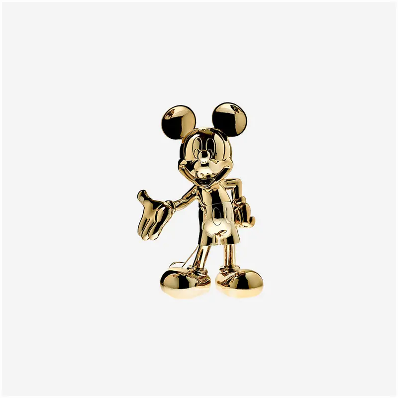 LEBLON DELIENNE Statuina Topolino Welcome piccolo oro cromato 18.5xH30 cm