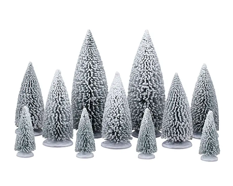 LEMAX Alberi di pino bianchi "White Pine Trees" in plastica H23.5 cm