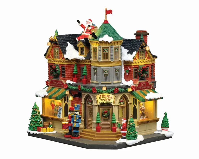 LEMAX Edificio con luci led "Tidings And Joy" H23.5x22.5x18.5 cm