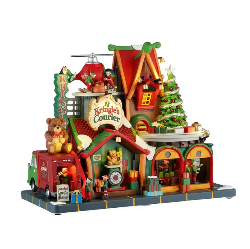 LEMAX Edificio Corrieri elfici luci e musica "Kringle's Courier"