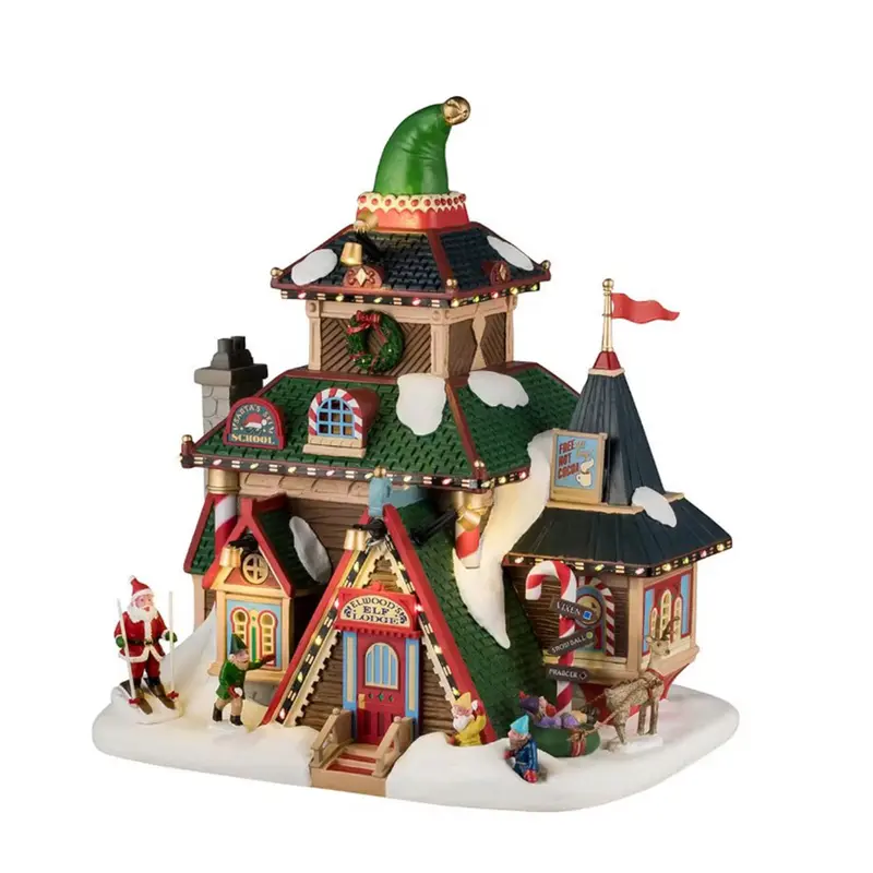 LEMAX Edificio illuminato "Elwood's Elf Lodge" H22,5x21,2x16,7 cm