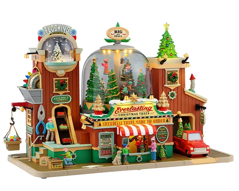 LEMAX Edificio in movimento luci led "Everlasting Christmas Trees" H23x34x18.8 cm