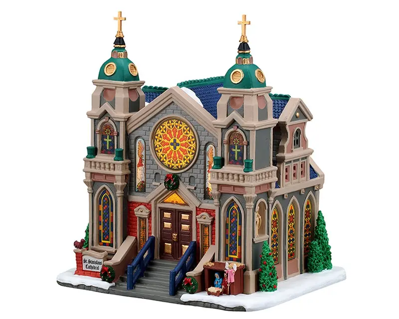 LEMAX Edificio luci led "St.Stanislaus Cathedral" in porcellana H23x22x16 cm