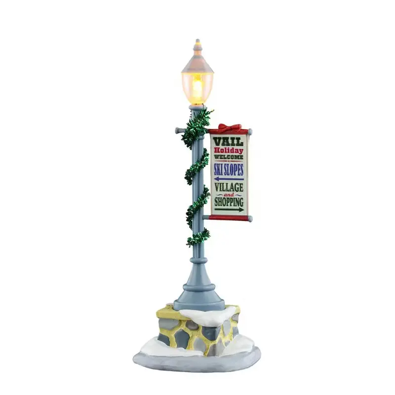 LEMAX Lampione natalizio luce led "Vail Lamp Post" H11.5x4.5x4 cm