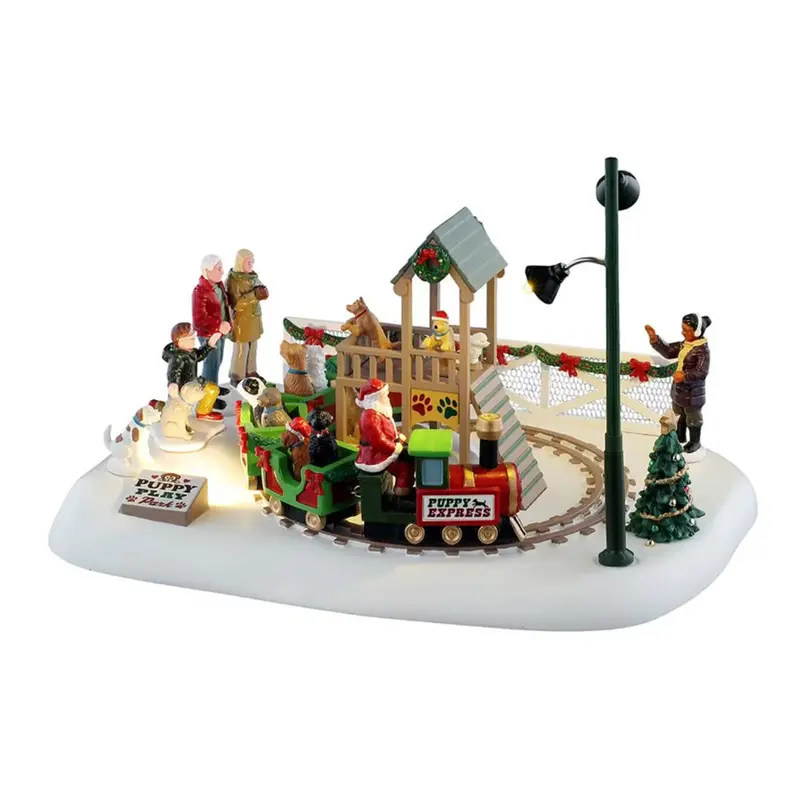 LEMAX Treno in movimento luci led "Puppy Play Park" H15,5x23,5x17,8 cm
