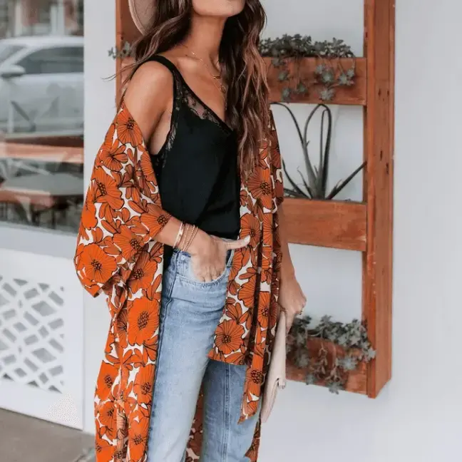 Long kimono cardigan
