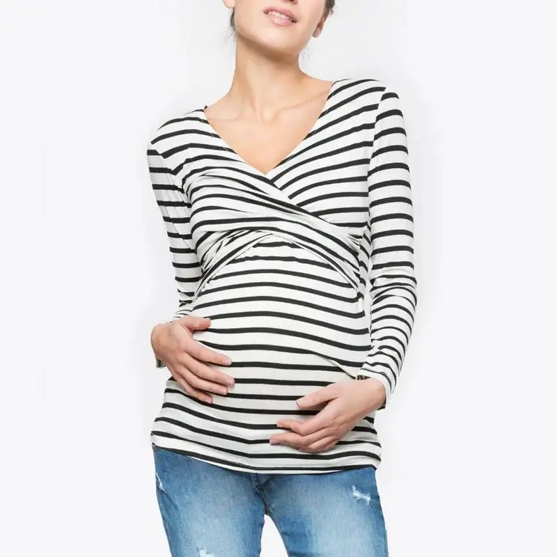 Long-sleeved breastfeeding tops
