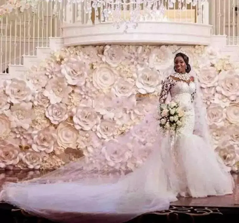 Long Sleeves Mermaid White Wedding Dress