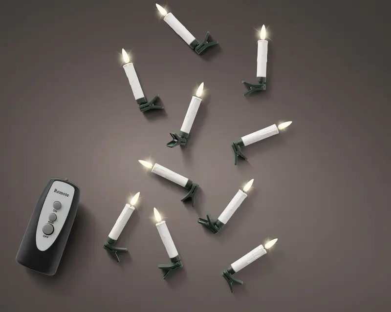 Luci a candela a LED con 2 funzioni ed effetto scintillante BO per interni