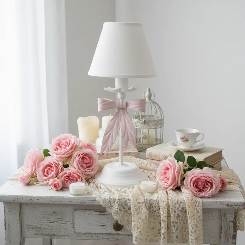 Lume in Ferro Battuto con Fiocco – Decorazione Shabby Chic | Ninocco Home