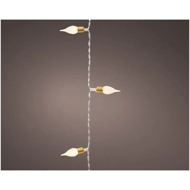 Lumineo Luci di natale vintage a LED 8 funzioni, bianco caldo L490 cm