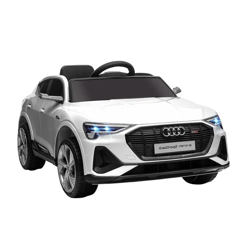 Macchina Radiocomandata Elettrica AUDI Bambini 3-5anni 12V Luci e Musica Bianco