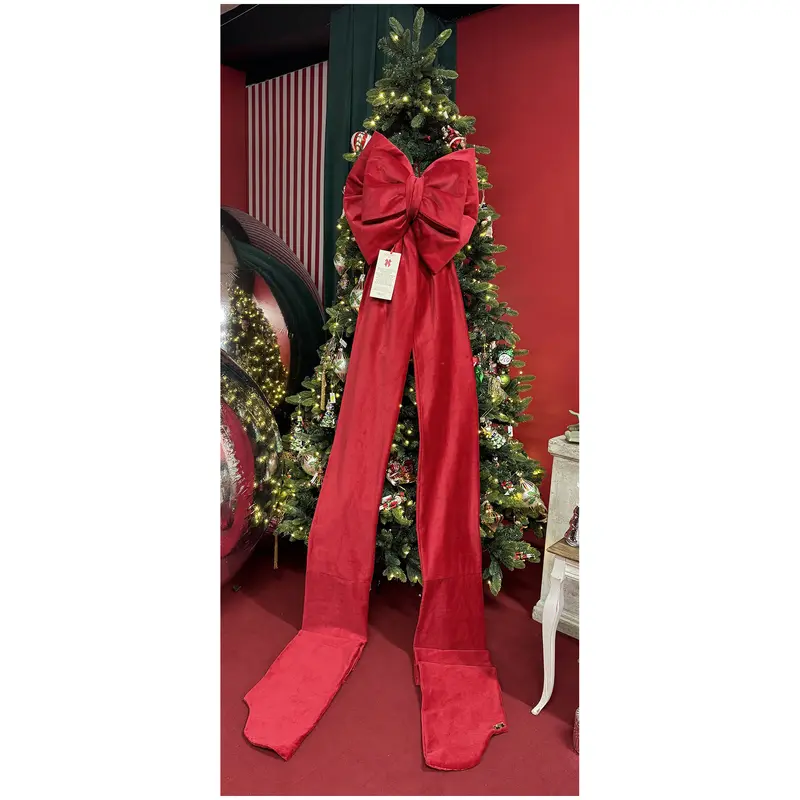 Madame Fioccò Mega Fiocco per Albero di Natale in tessuto rosso H165 cm