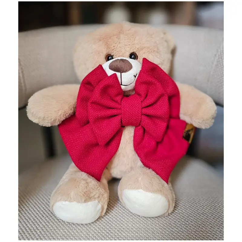 Madame Fioccò Orsachiotto Teddy Love fiocco in velluto 28xH40 cm 2 varianti(1 unità)
