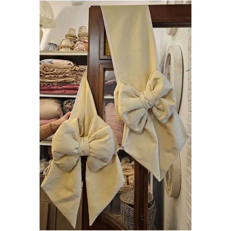 Mata Creazioni Doppio fiocco artigianale in cotone per porta 90x33 cm 3 varianti(1 unità)