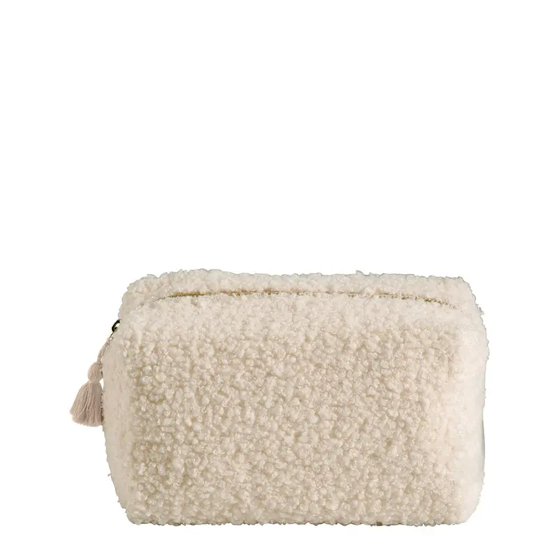Mathilde M Beauty case rettangolare ecrù "Bouclette" 18x10,5x11 cm
