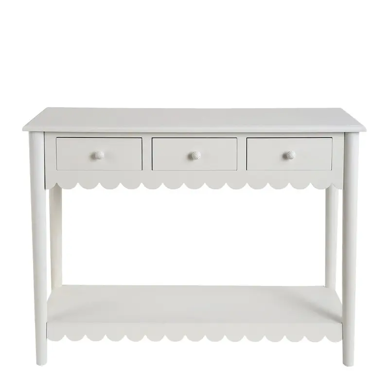 Mathilde M Console rettangolare in legno pino/mdf bianco "Élise" 105x75x35 cm