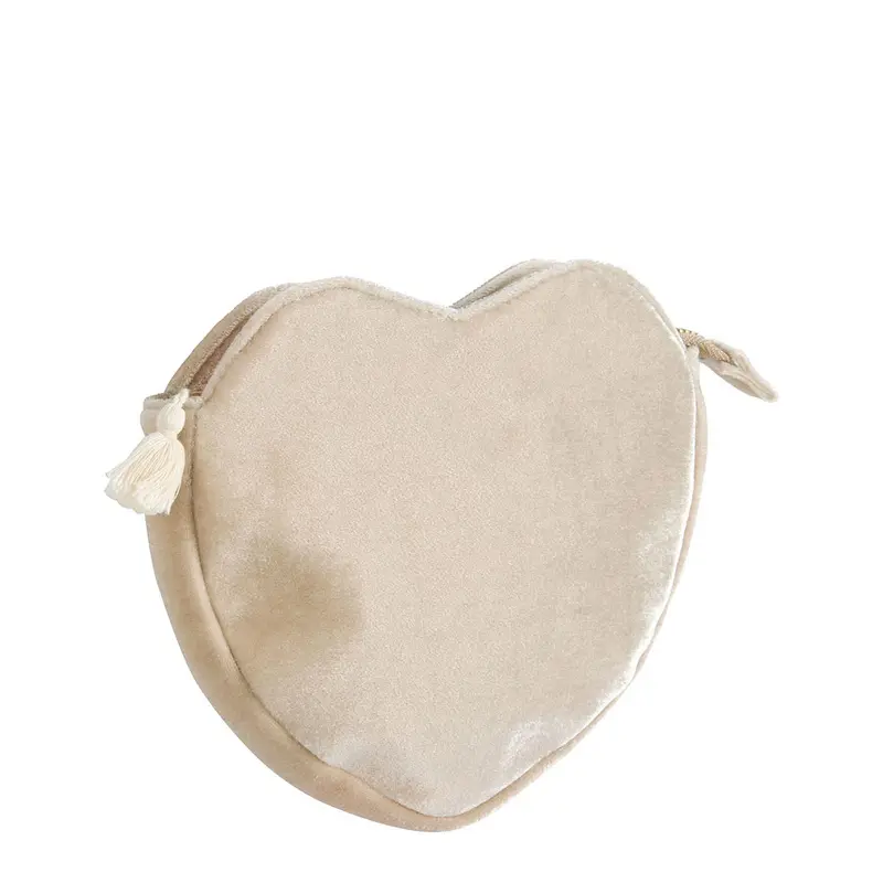 Mathilde M Pochette Cuore effetto Velluto ècru 20x23x4 cm