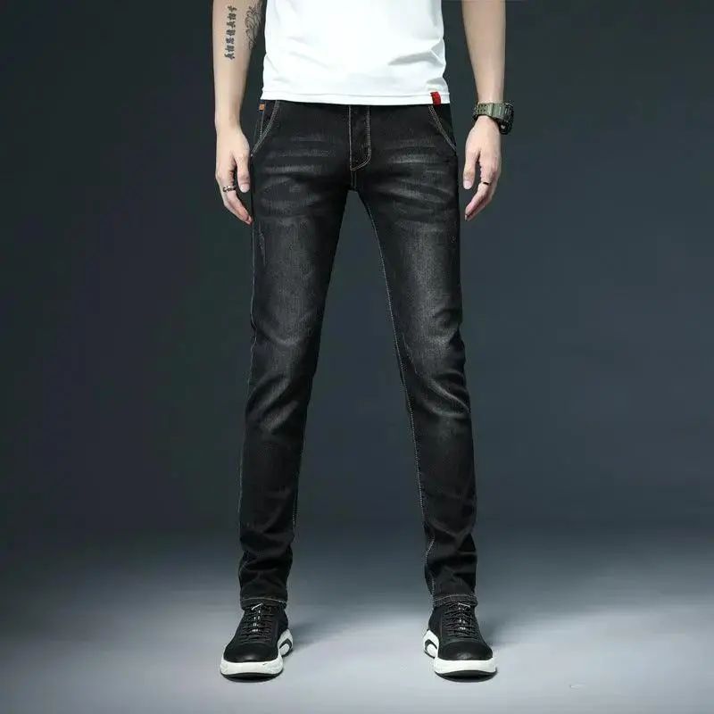 Men's Denim Skinny Pants Color Slim Fit