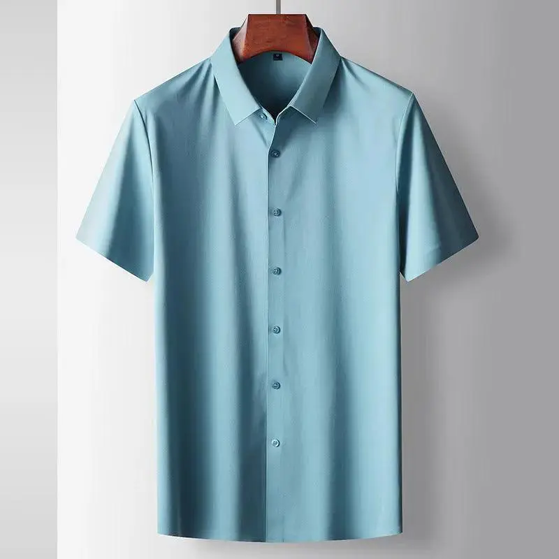 Men's T-shirt Summer Micro Elastic Seamless Short Sleeve Casual Shirt