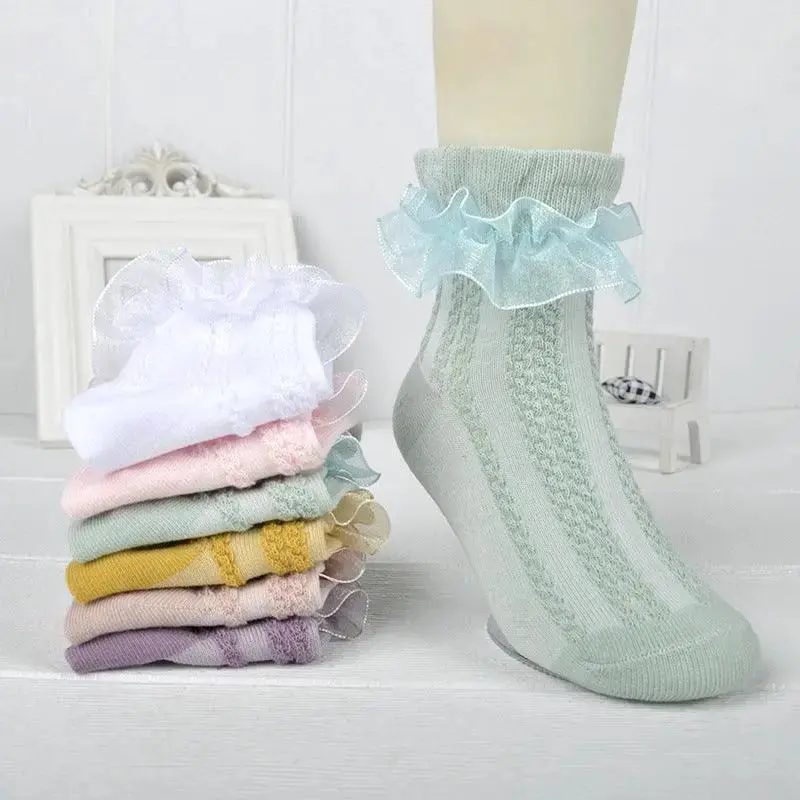 Mesh Princess Baby White Latin Dance Kids Lace Socks