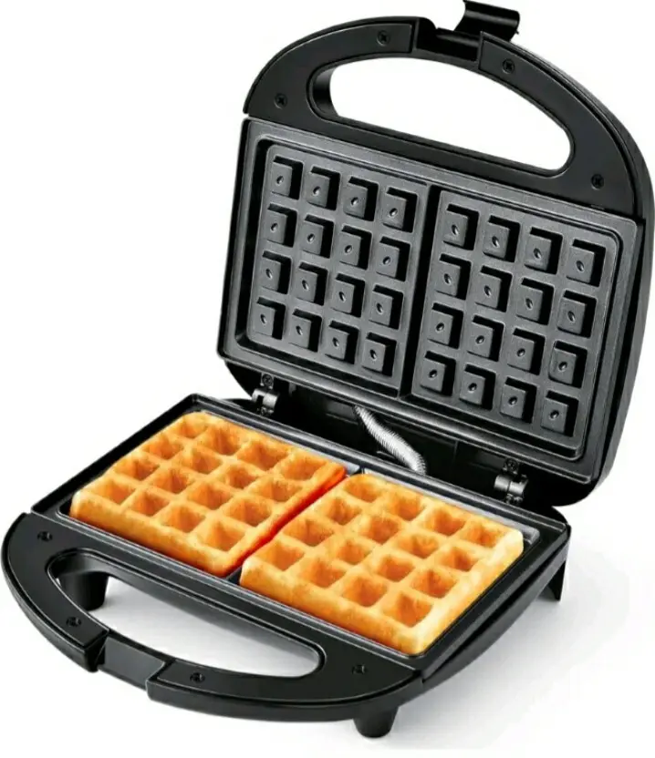 Mini Piastra Elettrica per Waffle - Griglia Antiaderente 20x12 cm 750W