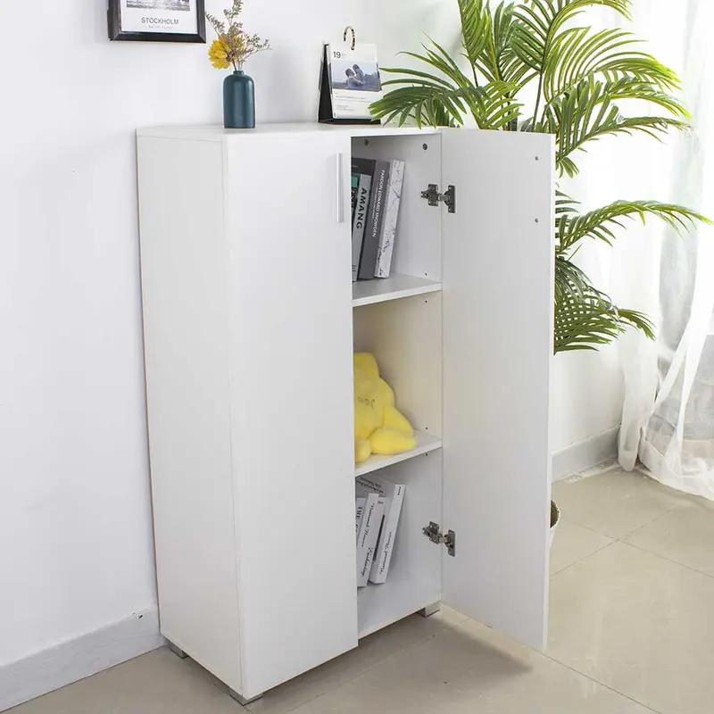Mobile Armadietto Multiuso 3 Ripiani 2 Ante Design Moderno Casa Ufficio 115x60x31cm