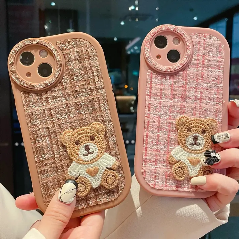 Mobile Cartoon Bear Phone Shell Flannel