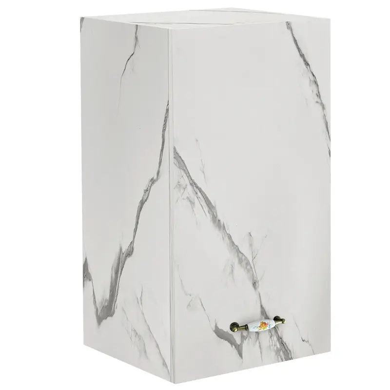 Mobile Cucina Pensile 1 Anta Componibile in Legno Colore Bianco Marmo 40x32 H72cm
