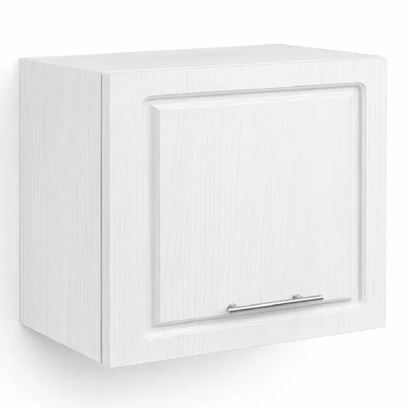 Mobile Cucina Pensile 1 Anta Ribaltabile Legno Bianco Frass. Classico 60x32 H49cm
