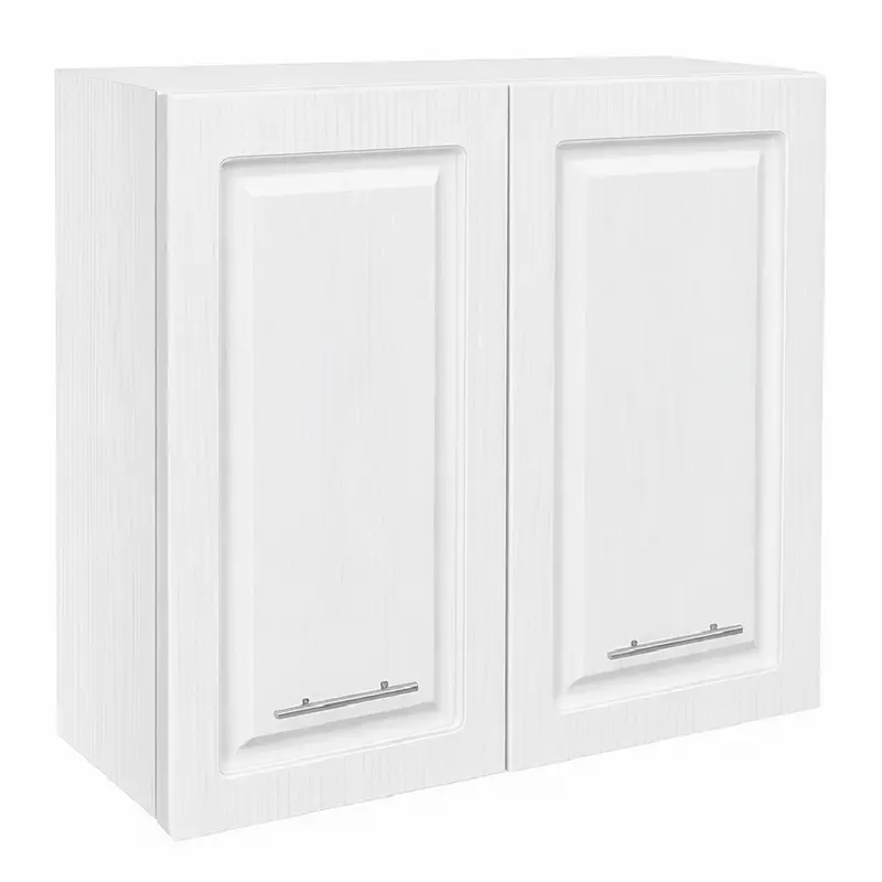 Mobile Cucina Pensile 2Ante Componibile in Legno Bianco Frass. Classico 80x32 H72cm