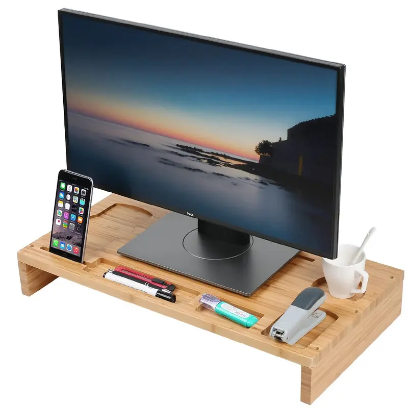 Mobiletto per Ufficio Rialzo Monitor TV PC Portatile Organizer Scrivania 60x30 H8cm