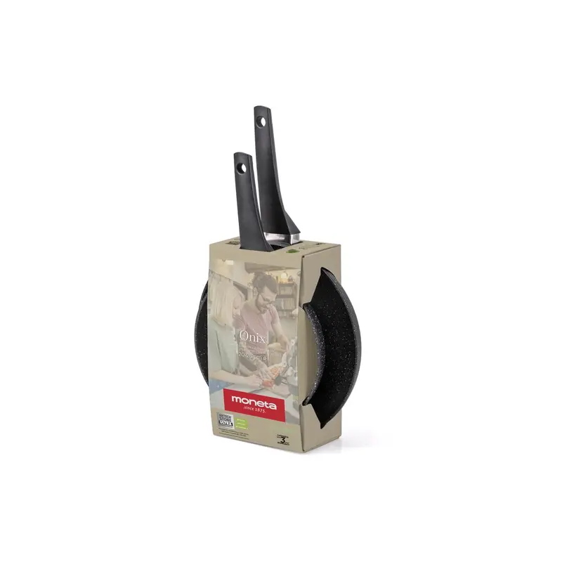 Moneta Stone Black Set di Padelle 20-26cm