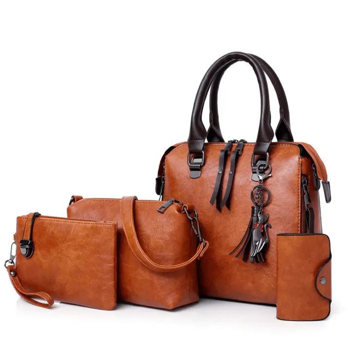 Multi-piece set wave fashion handbag bag retro simple child bag shoulder bag Messenger bag