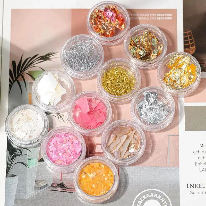 Nail Art Accessories Nail Shell Gold Foil Silver Foil Color Tin Foil Broken Gold Wire