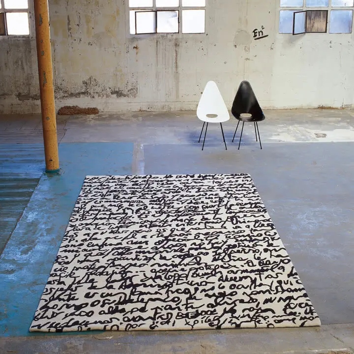 Nanimarquina, Tappeto Manuscrit 170x240 cm, collezione BLACK ON WHITE, Joaquim Ruiz Millet, 01BOWMAN00003