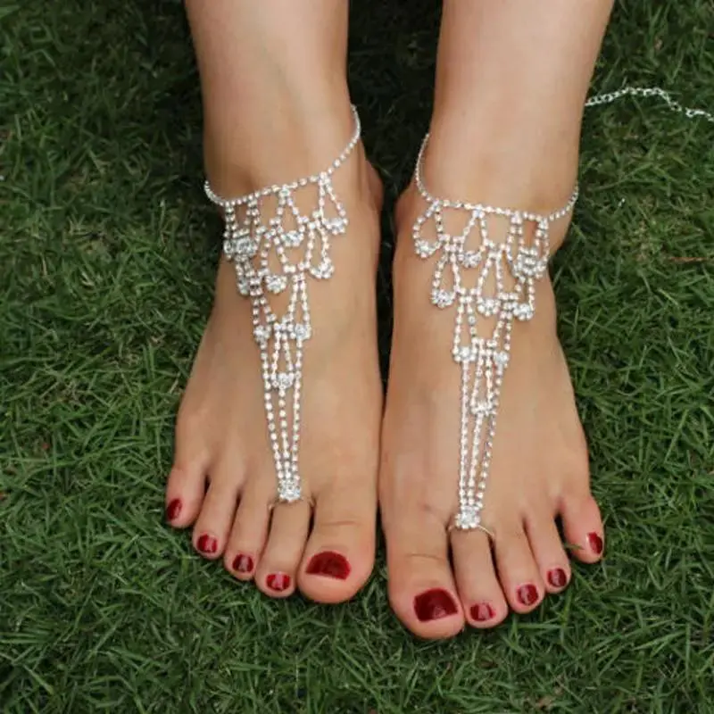 New Bridal Beach Rhinestone Anklet