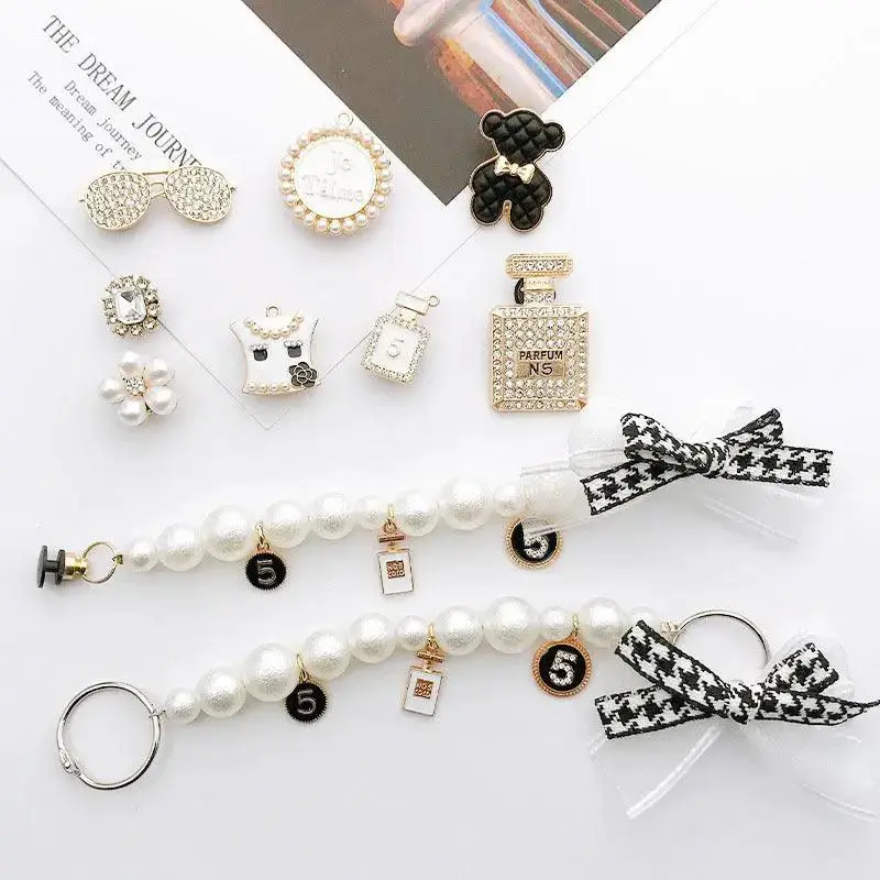 New Style Cave Shoes Jewelry Accessories Bear Rhinestone Pearl Chain