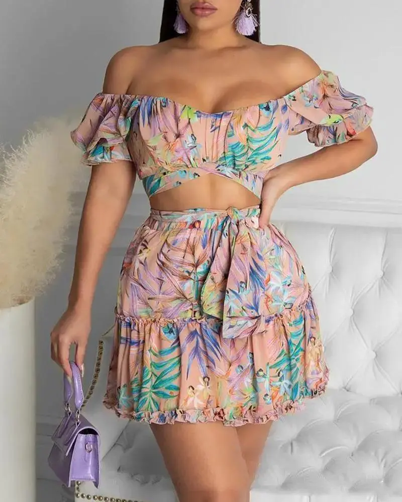 New Women' Floral Print Dress Floral