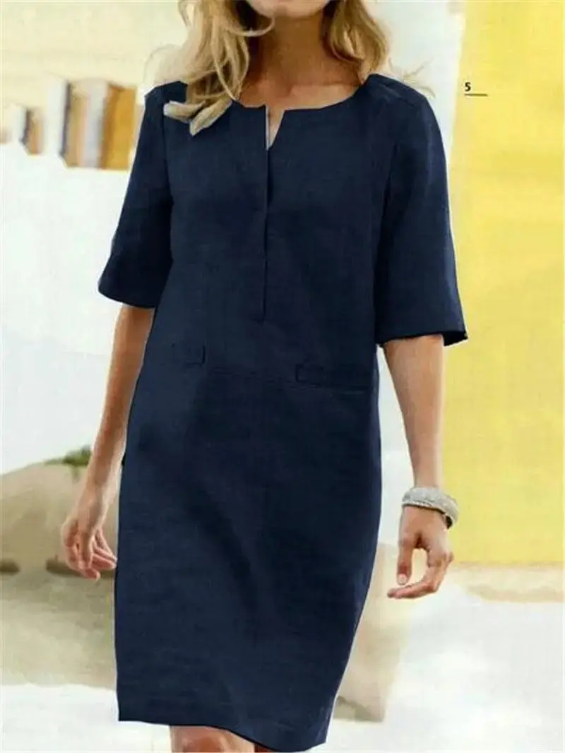 New women's loose long-sleeved dress