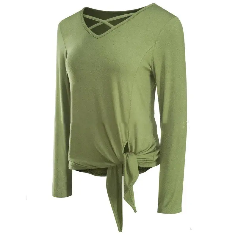 Nice-Forever Winter Women Pure Color Bandage Casual T-Shirts Loose Shift Female Tees Tops T057