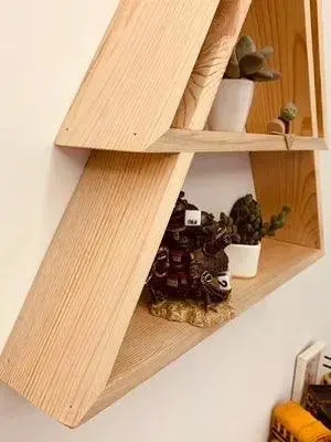 Nordic Geometric Wooden Wall Multi-layer Shelving